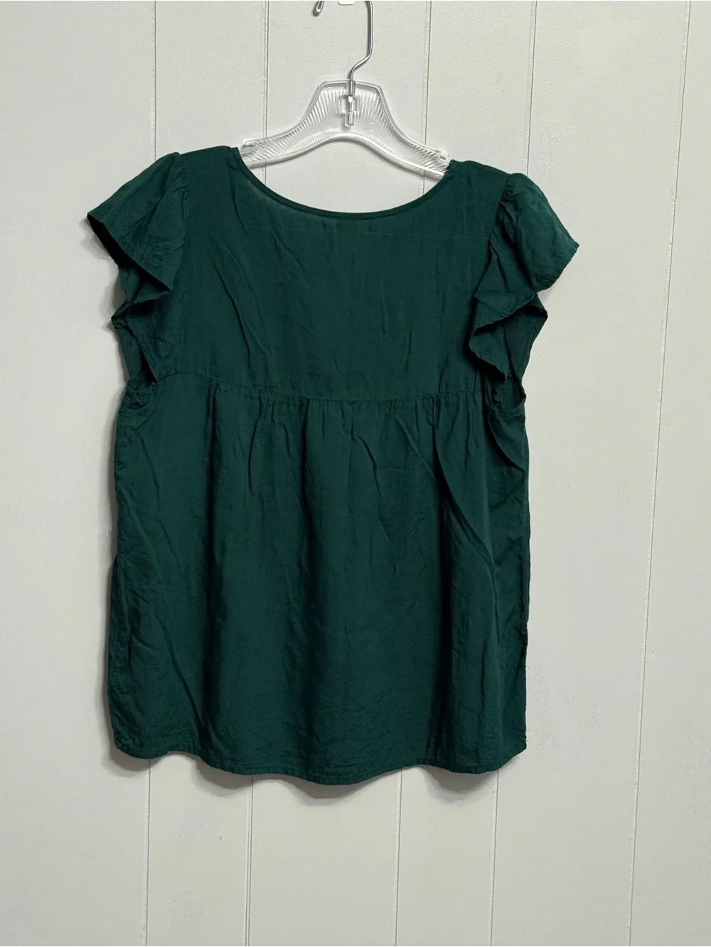 #15) Old Navy Deep Green Tie-Front Puff Sleeve Blouse